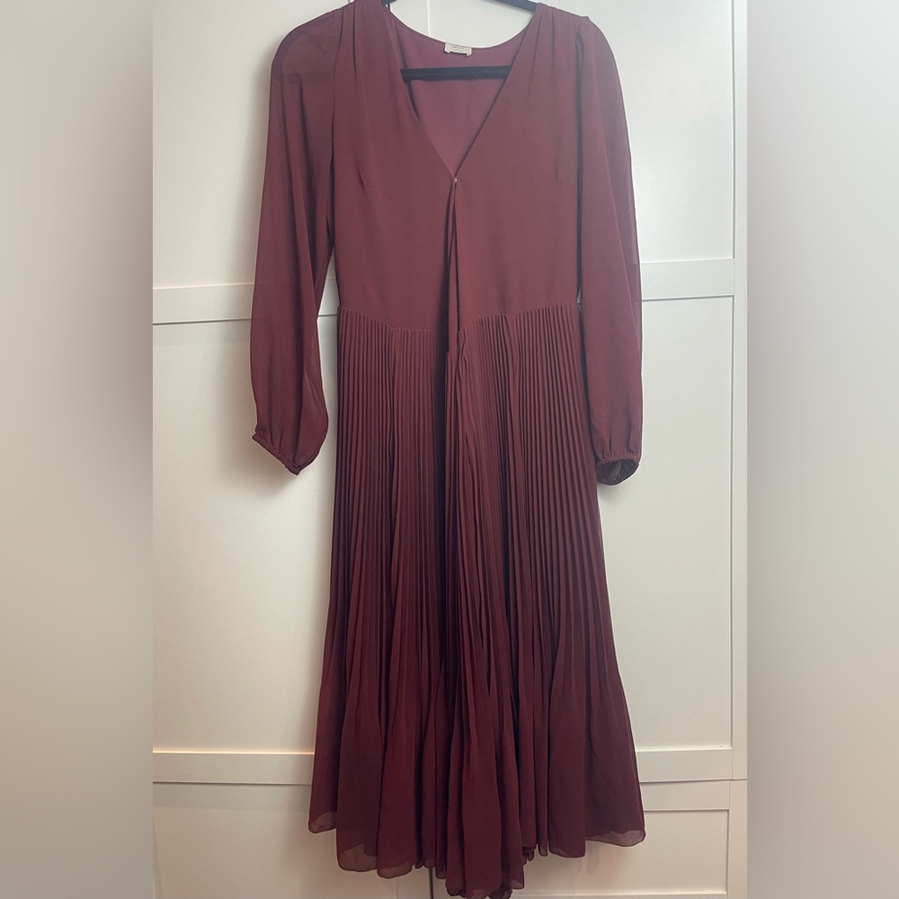 Wilfred Deep Red Long Sleeve Dress